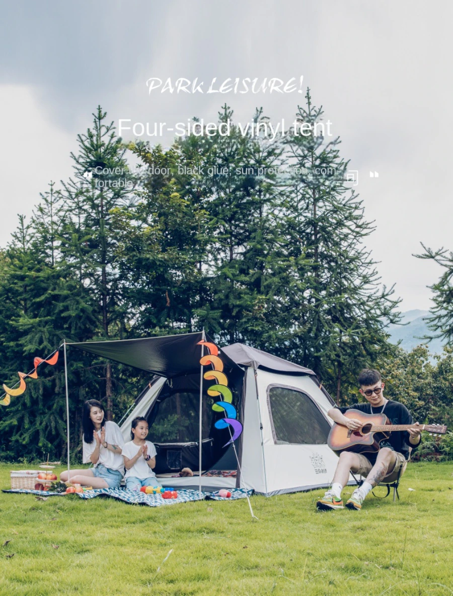 Cheap Goat Tents Automatic Pop Up Tent With Black Coated Outdoor Camping Self Driving Portable Camping Equipment Thick Rain And Sun Protection Cheap Goat Tents Automatic Pop Up Tent With Black Coated Outdoor Camping Self Driving Portable Camping Equipment Thick Rain And Sun Protection